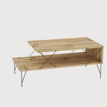 Table basse LOIRE 40x100 cm beige/noir