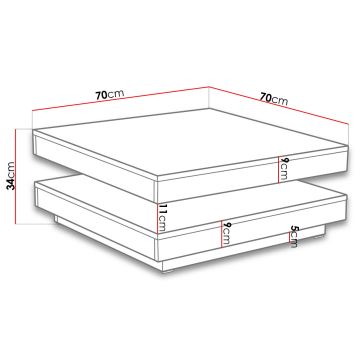 Table basse NENANI 34x70 cm blanc