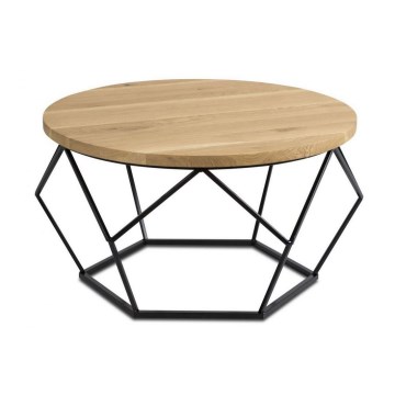 Table basse OAKLOFT 40x70 cm noire/chêne