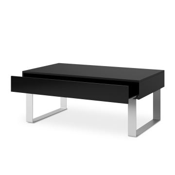 Table basse PAVO 45x110 cm noir brillant