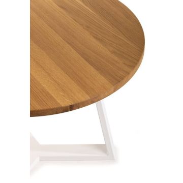 Table basse TRILEG 48x70 cm blanche/chêne