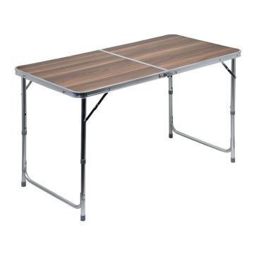 Table de camping pliable marron/chromé