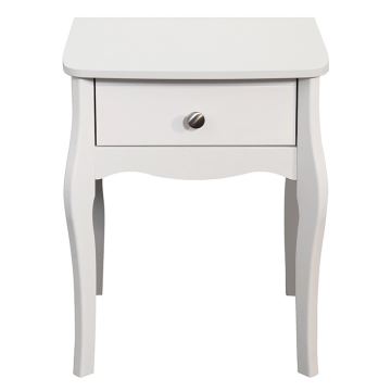 Table de chevet BAROQUE 55x45 cm blanc