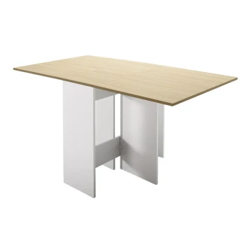 Table de salle à manger pliable 75x140 cm marron/blanc