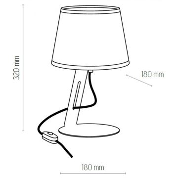 Tafel Lamp GRACIA 1xE27/60W/230V zwart