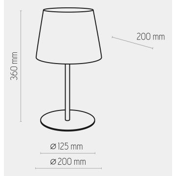 Tafel Lamp MAJA 1xE27/15W/230V zwart