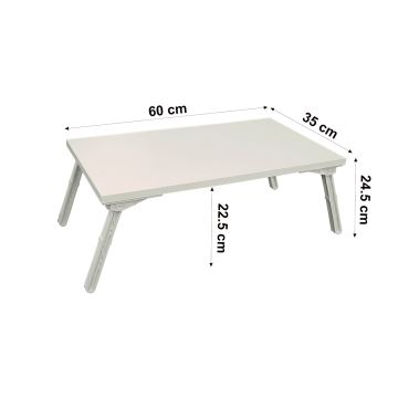 Tafel voor op Bed GUSTO 24x60 cm wit