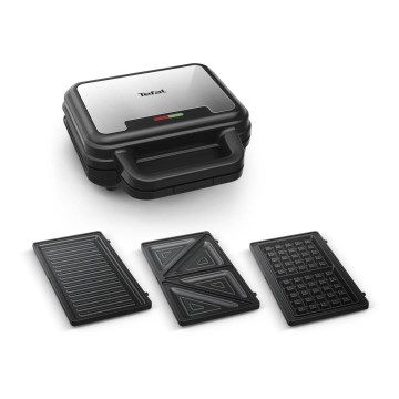 Tefal - Appareil à croque-monsieur ULTRA COMPACT 3en1 700W/230V noir/chrome