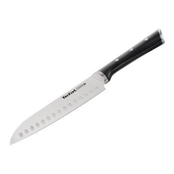 Tefal - Couteau en acier inoxydable santoku ICE FORCE 18 cm chrome/noir