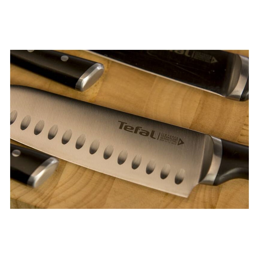 Tefal - Couteau en acier inoxydable santoku ICE FORCE 18 cm chrome/noir