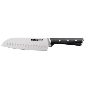 Tefal - Couteau en acier inoxydable santoku ICE FORCE 18 cm chrome/noir