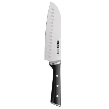 Tefal - Couteau en acier inoxydable santoku ICE FORCE 18 cm chrome/noir