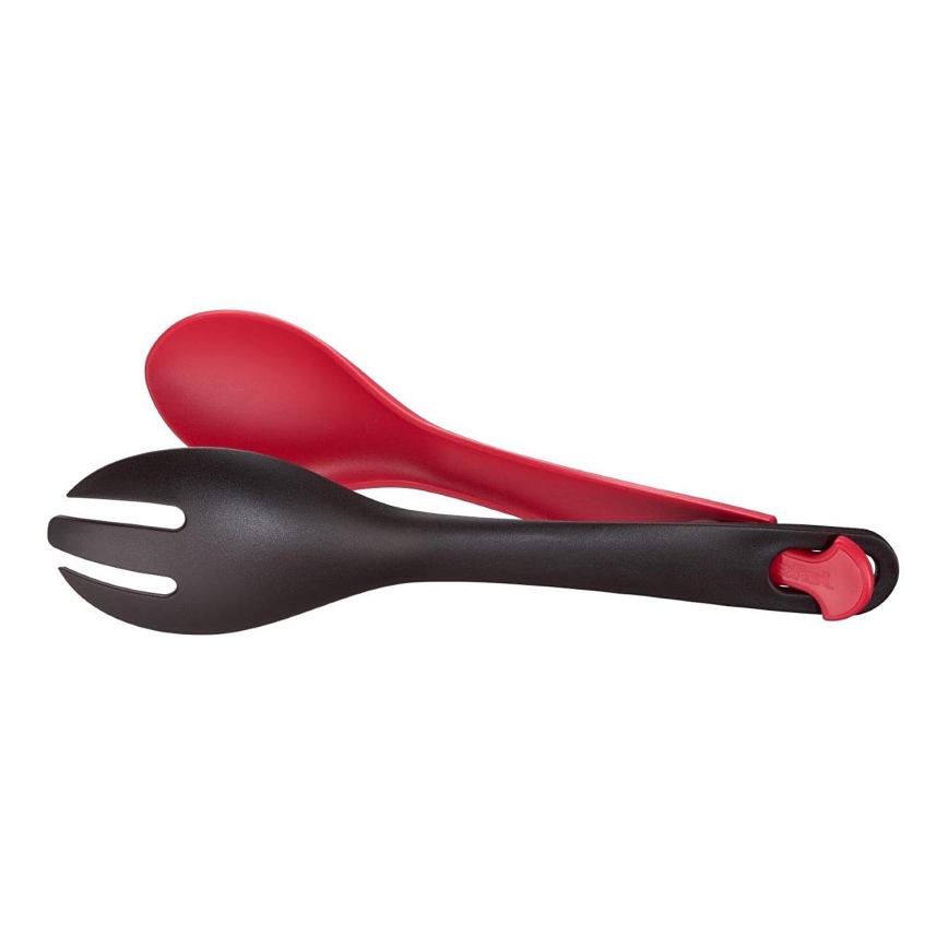 Tefal - Pince à salade et spatule de cuisine INGENIO noir/rouge