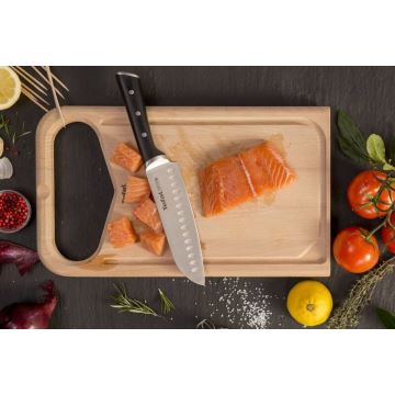 Tefal - Roestvrijstalen mes santoku ICE FORCE 18 cm chroom/zwart