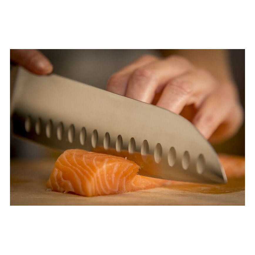 Tefal - Roestvrijstalen mes santoku ICE FORCE 18 cm chroom/zwart