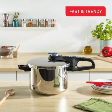 Tefal - Set of pressure cookers 4/6 l SECURE TRENDY roestvrij