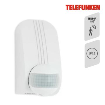 Telefunken 306506TF - Bewegingssensor voor buiten 180° IP44 wit