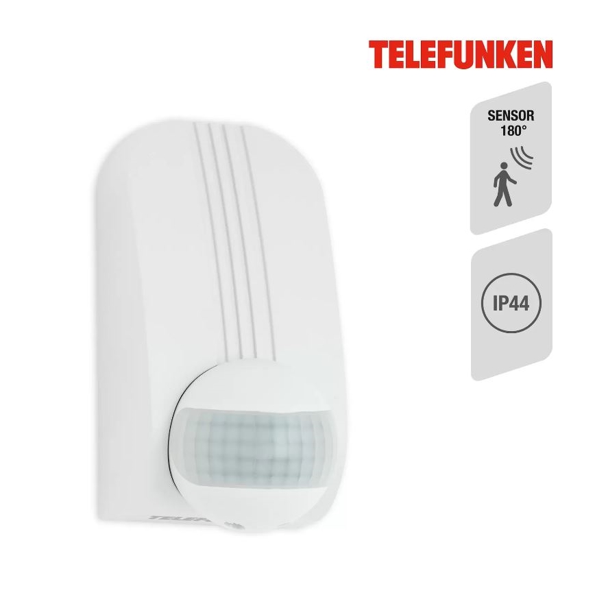 Telefunken 306506TF - Bewegingssensor voor buiten 180° IP44 wit