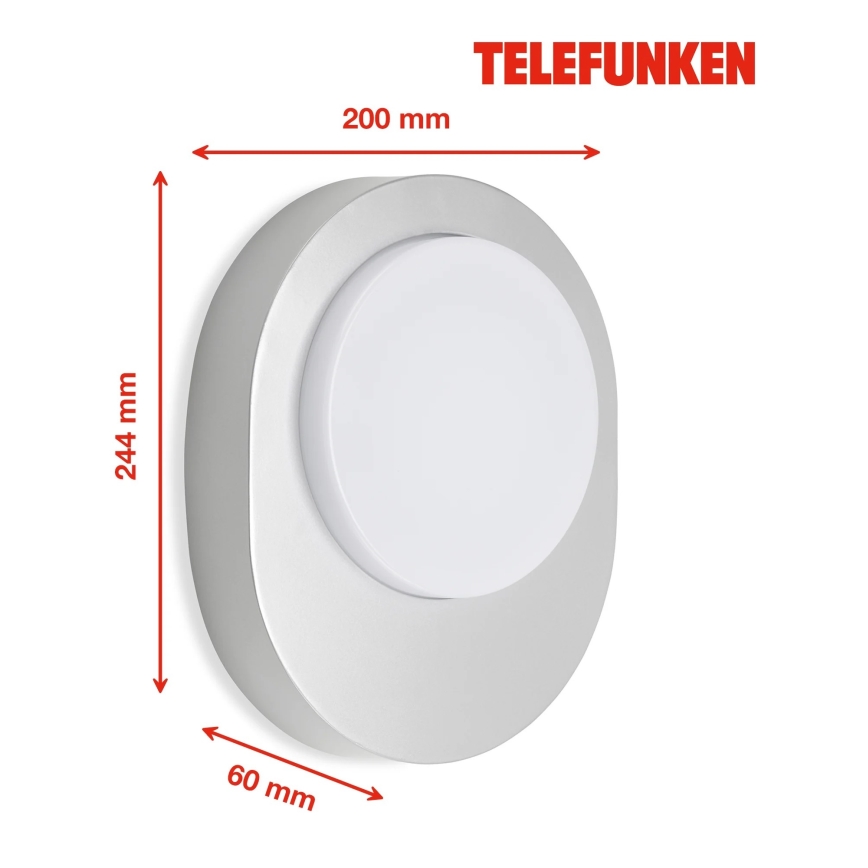 Telefunken 312004TF - LED Wandlamp voor buiten LED/8W/230V IP44 zilver