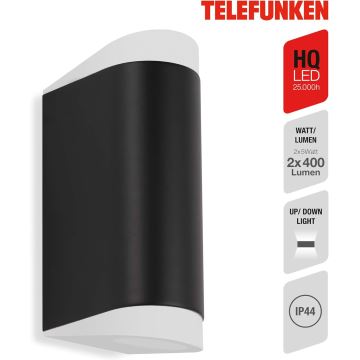 Telefunken 314905TF - Applique murale LED extérieure 2xGU10/5W/230V IP44 noir