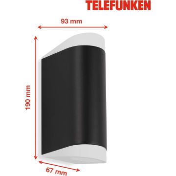 Telefunken 314905TF - Applique murale LED extérieure 2xGU10/5W/230V IP44 noir