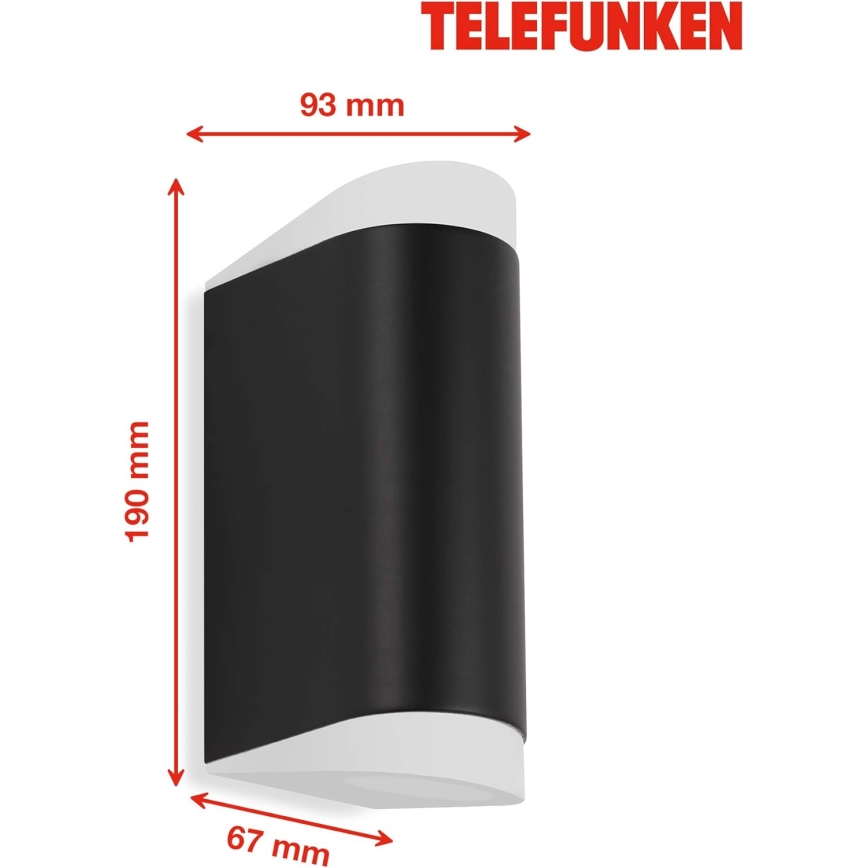 Telefunken 314905TF - Applique murale LED extérieure 2xGU10/5W/230V IP44 noir