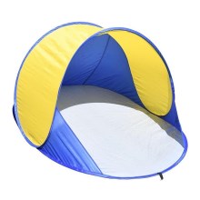Tente de plage bleu/jaune 120x195 cm