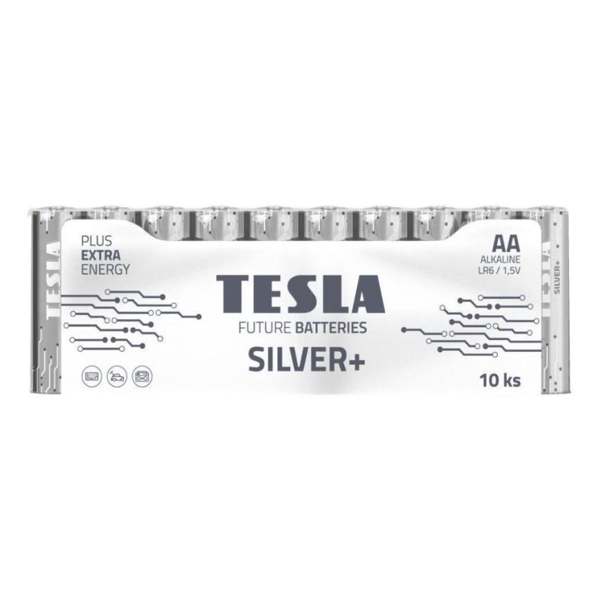 Tesla Batteries - 10 pce Pile alcaline AA SILVER+ 1,5V