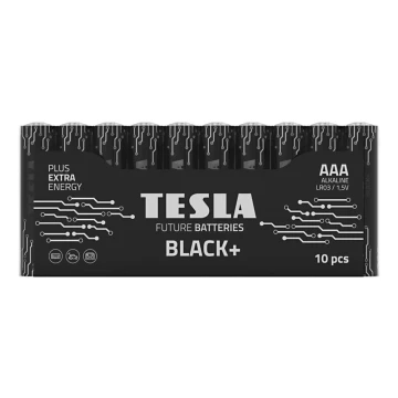 Tesla Batteries - 10 st. Alkaline batterij AAA BLACK+ 1,5V 1200 mAh