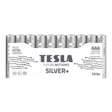 Tesla Batteries - 10 st. Alkaline batterij AAA SILVER+ 1,5V 1300 mAh