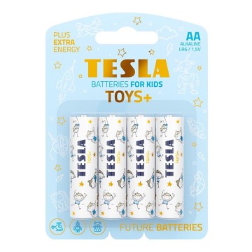 Tesla Batteries - 4 pce Pile alcaline AA TOYS+ 1,5V