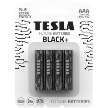Tesla Batteries - 4 st. Alkaline batterij AAA BLACK+ 1,5V 1200 mAh