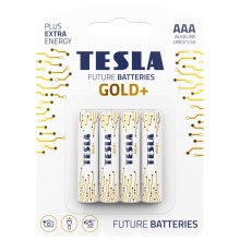 Tesla Batteries - 4 st. Alkaline batterij AAA GOLD+ 1,5V 1350 mAh