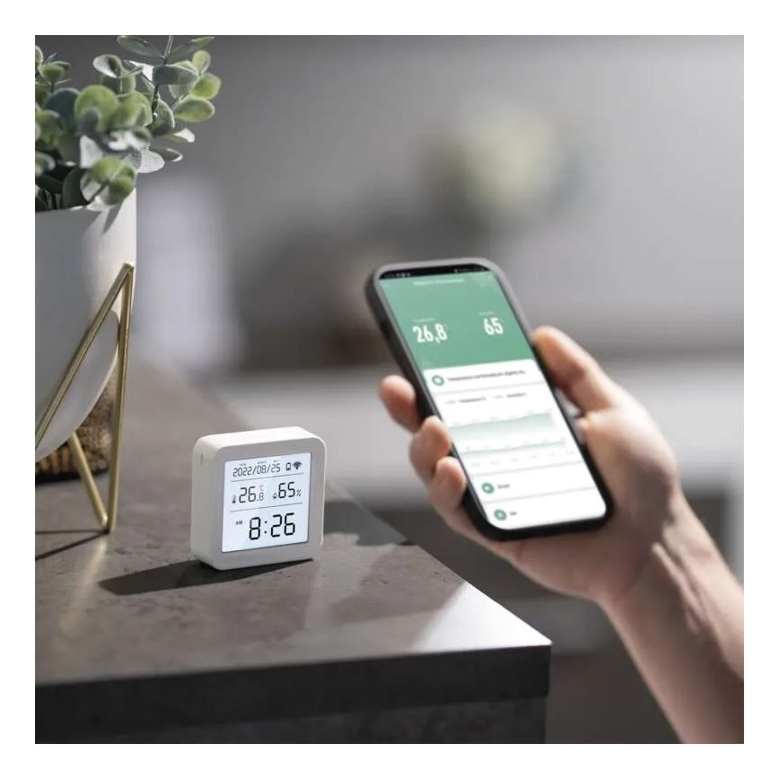 Thermomètre digital connecté GoSmart 3xAAA Tuya blanc