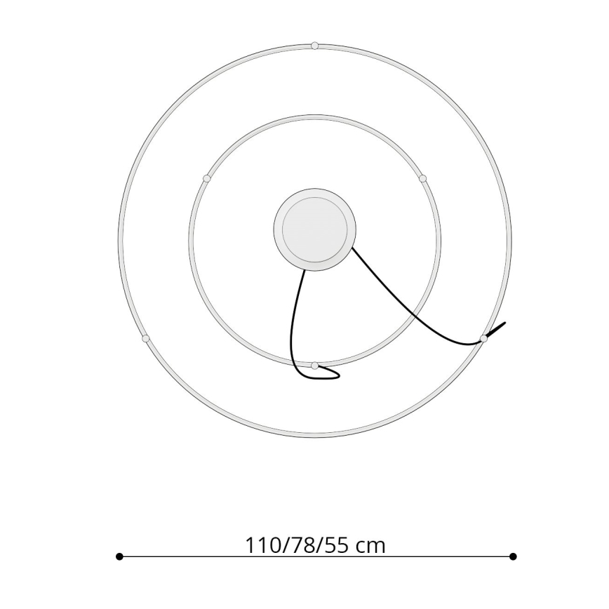 Thoro TH.214 - Suspension filaire LED RIO LED/80W/230V CRI90 3000K doré