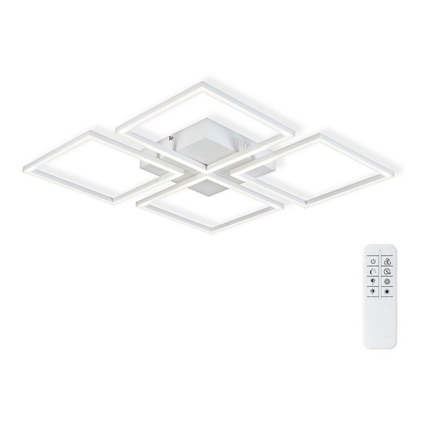 Top Light - Dimbare LED bevestigde hanglamp RIVIERA 4xLED/16,25W/230V hoekig wit + afstandsbediening