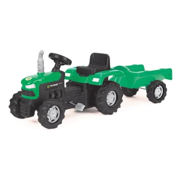 Tracteur à pédale avec remorque noir/vert