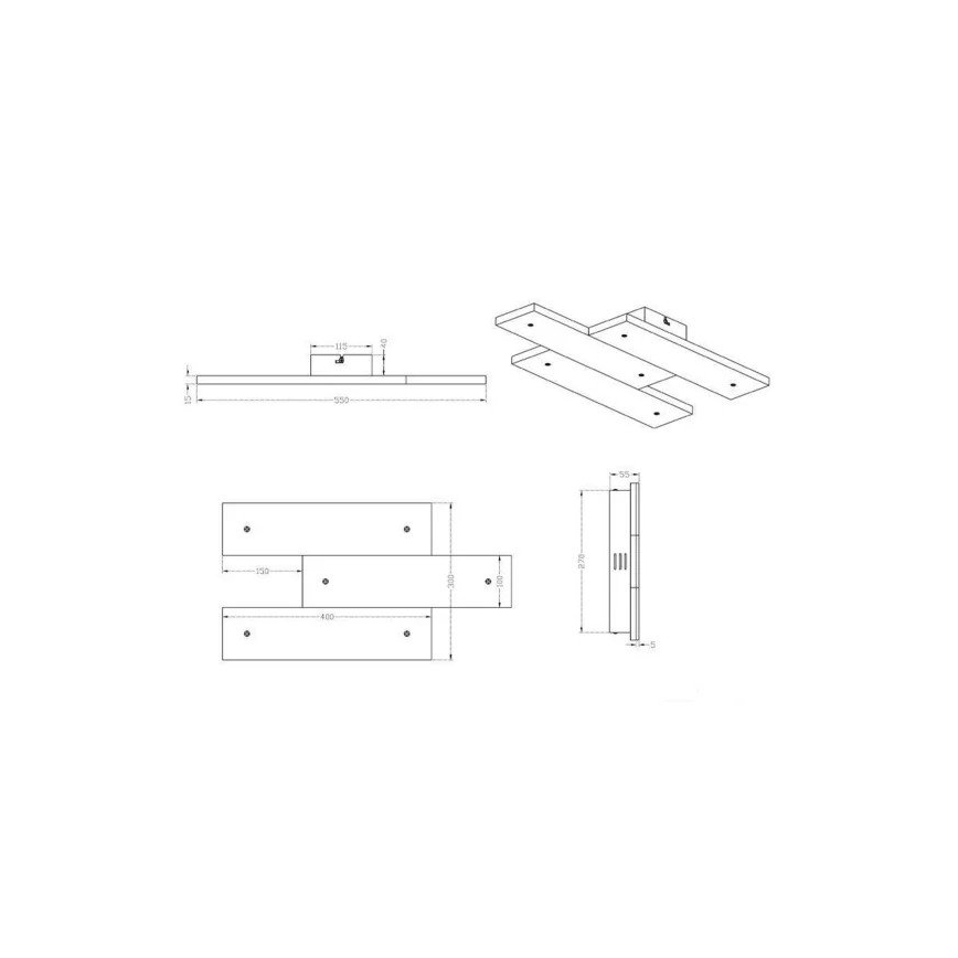 Trio - Plafonnier DENVER 3xLED/10W/230