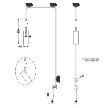 Trio - Suspension filaire CARLA 1xGU10/35W/230V