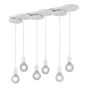 Trio - Suspension filaire DISCUS 6xE27/28W/230V blanche