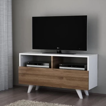 TV Tafel NOVELLA 50,6x90 cm wit/bruin