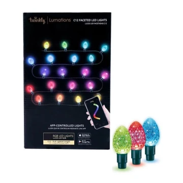 Twinkly - LED RGB Dimbaar buitenshuis Kerst lichtsnoer FACETED 80xLED 26,5 m IP44 Wi-Fi