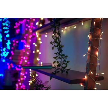 Twinkly - LED RGB Dimbaar buitenshuis Kerst gordijn ICICLE 190xLED 11,5m IP44 Wi-Fi