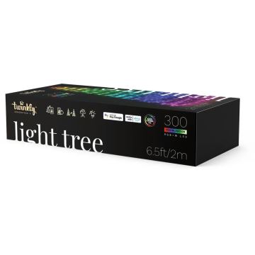 Twinkly - LED RGBW Dimbaar buitenshuis Kerstboom LIGHT TREE 300xLED 2m IP44 Wi-Fi