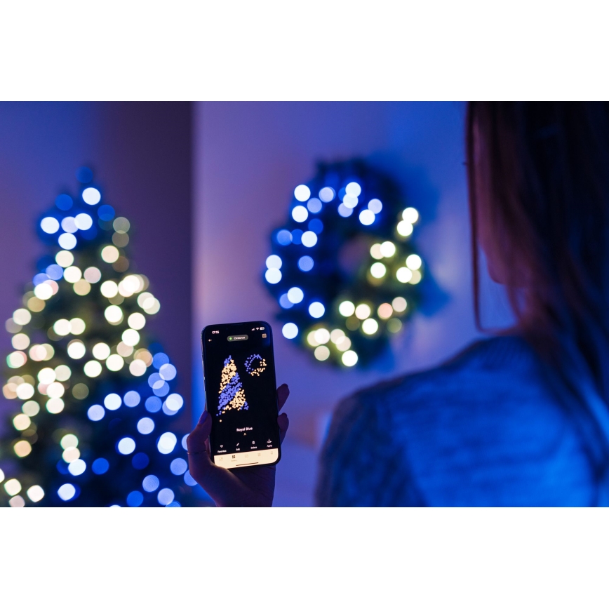 Twinkly - LED RGB Dimbaar Kerstkrans PRE-LIT WREATH 50xLED diameter 61cm Wi-Fi