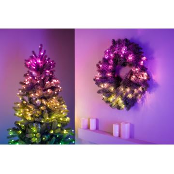 Twinkly - LED RGB Dimbaar Kerstkrans PRE-LIT WREATH 50xLED diameter 61cm Wi-Fi