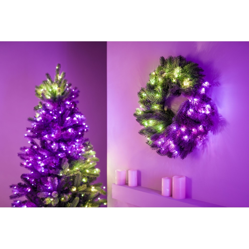 Twinkly - LED RGB Dimbaar Kerstkrans PRE-LIT WREATH 50xLED diameter 61cm Wi-Fi