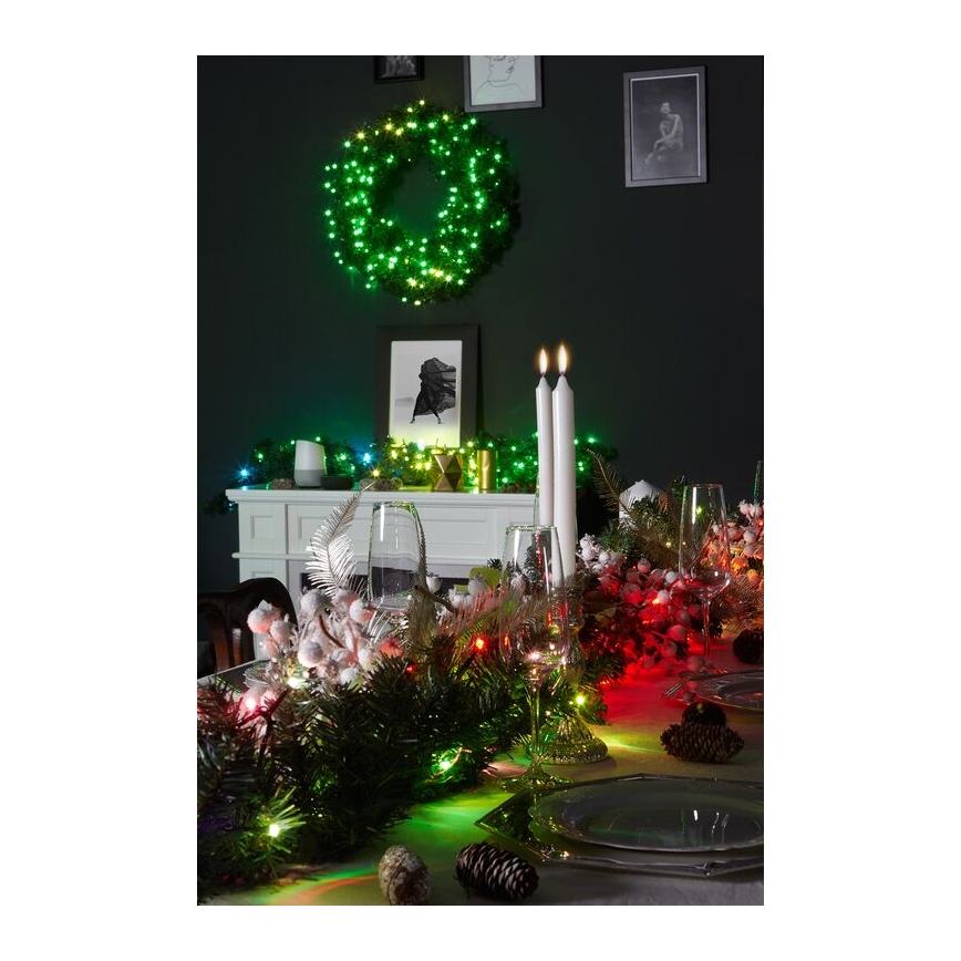 Twinkly - LED RGB Dimbaar Kerstkrans PRE-LIT WREATH 50xLED diameter 61cm Wi-Fi