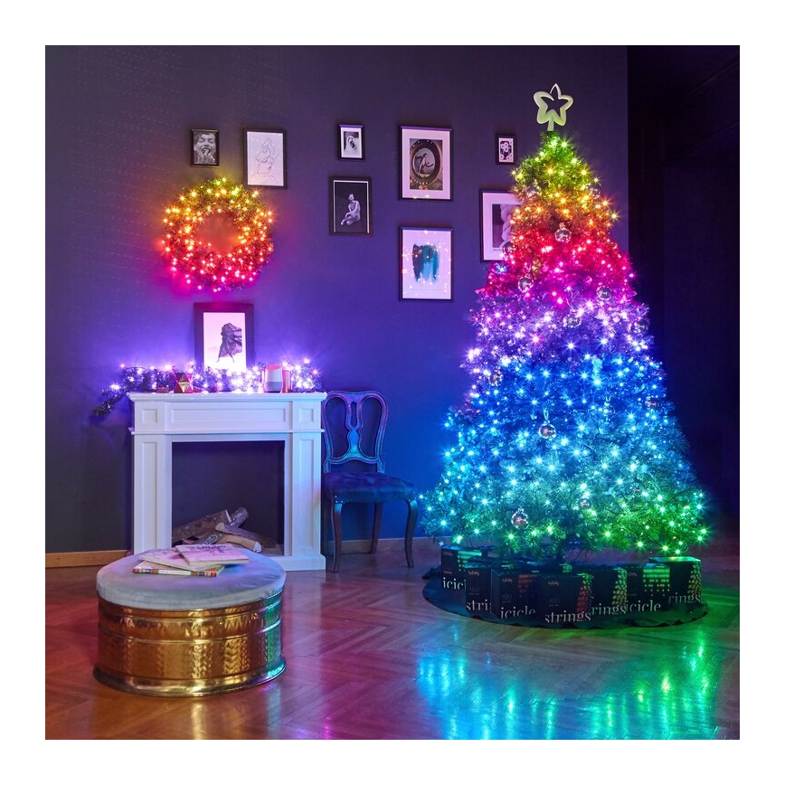 Twinkly - LED RGB Dimbaar Kerstkrans PRE-LIT WREATH 50xLED diameter 61cm Wi-Fi