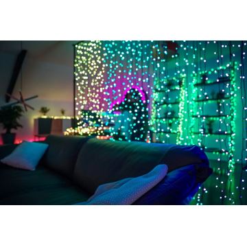 Twinkly - LED RGBW Dimbaar buitenshuis Kerst gordijn CURTAIN 210xLED 6,1m IP44 Wi-Fi